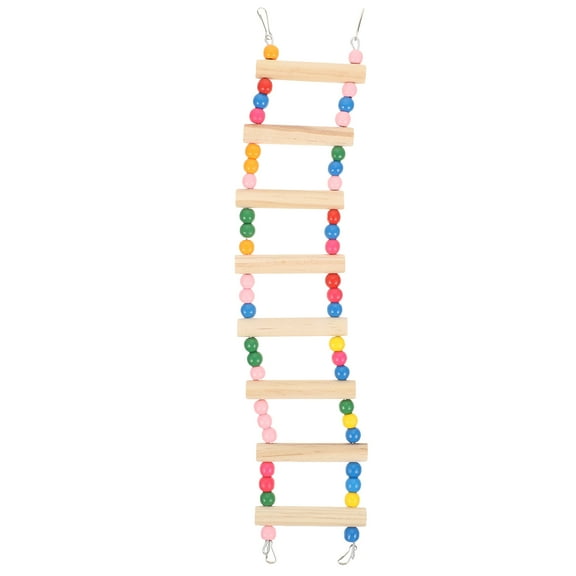 FRCOLOR Colorful Wooden Bird Training Ladder Toy for Pet Bird Cage with Safe Premium Wood Material