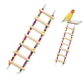 thumbnail image 1 of Bird Ladder Toys Coloured Flexible Parrot Swing Bridge Wooden Cockatiel Cage Hanging Climbing Ladder (11 Steps), 1 of 10
