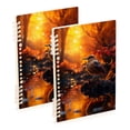 thumbnail image 1 of Bird Lake Flowers Ring Binder Notebook Journey Note Diary College Ruled Spiral Notebook Study Loose Leaf Paper A5 60 Pages, 1 of 8