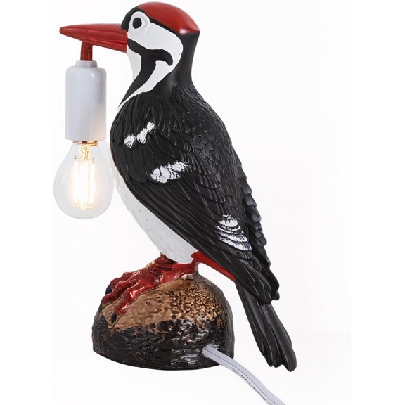 Bird Lamp Table Lamp,Woodpecker Design with LED Bulb,Crow lamp Table Light,Bird Desk Lamp,Table Lamp Crow Decor for Bedroom,Living Room Decoration Woodpecker Desk Lamp