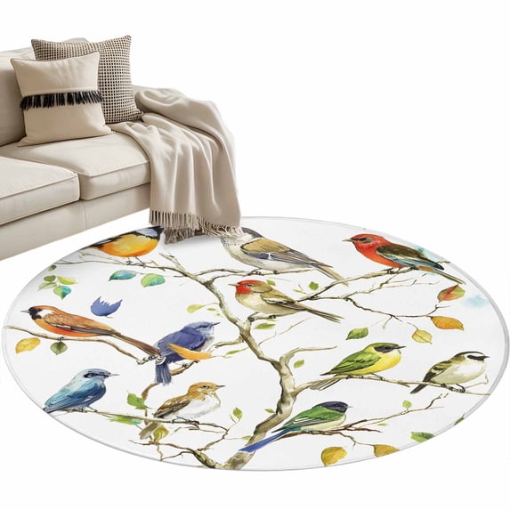 Bird Leaf Large Area Rugs for Bedroom Living Room, Soft Non Slip Carpet ...