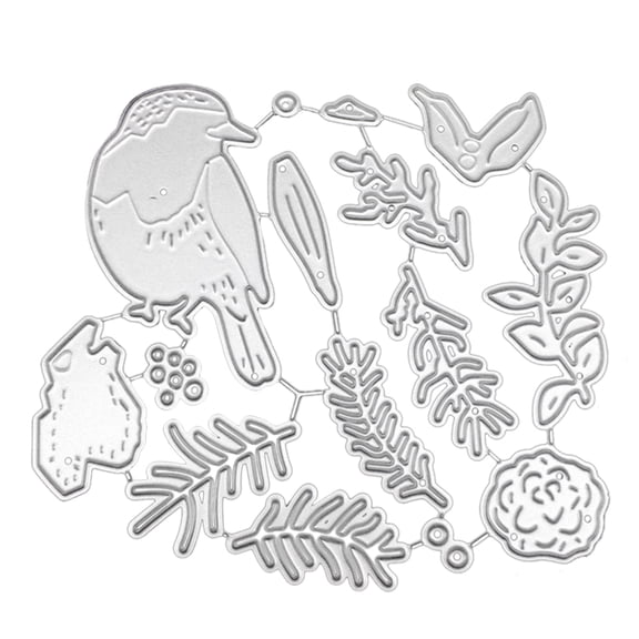 Bird Leaf Metal Cutting Dies DIY Craft Carbon Steel Embossing Template Stencil