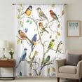 thumbnail image 1 of Bird Leaf Sheer Curtains 72 Inches Long, Spring Summer Tree Branch Farmhouse Retro Light Filering Curtains, Breathable Simi Curtain Privacy Drapes for Living Room Bedroom Lightweight Window Treatment, 1 of 9