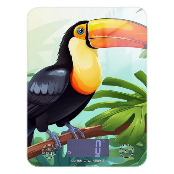 Bird Leaves Parrot Food Scale Digital Kitchen Scale Waterproof Tempered Glass Tare Function 11 lb for Baking Cooking Meal Prep