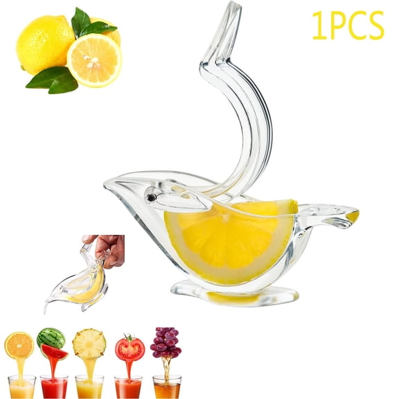 Bird Lemon Squeezer,New Acrylic Manual Lemon Slice Squeezer,Portable Transparent Fruit Juicer, Elegance Bird Shape, Lemon Juicer Bird Shape Lemon Slice Wedge Squeezer with Pour Spout Hand Juicer