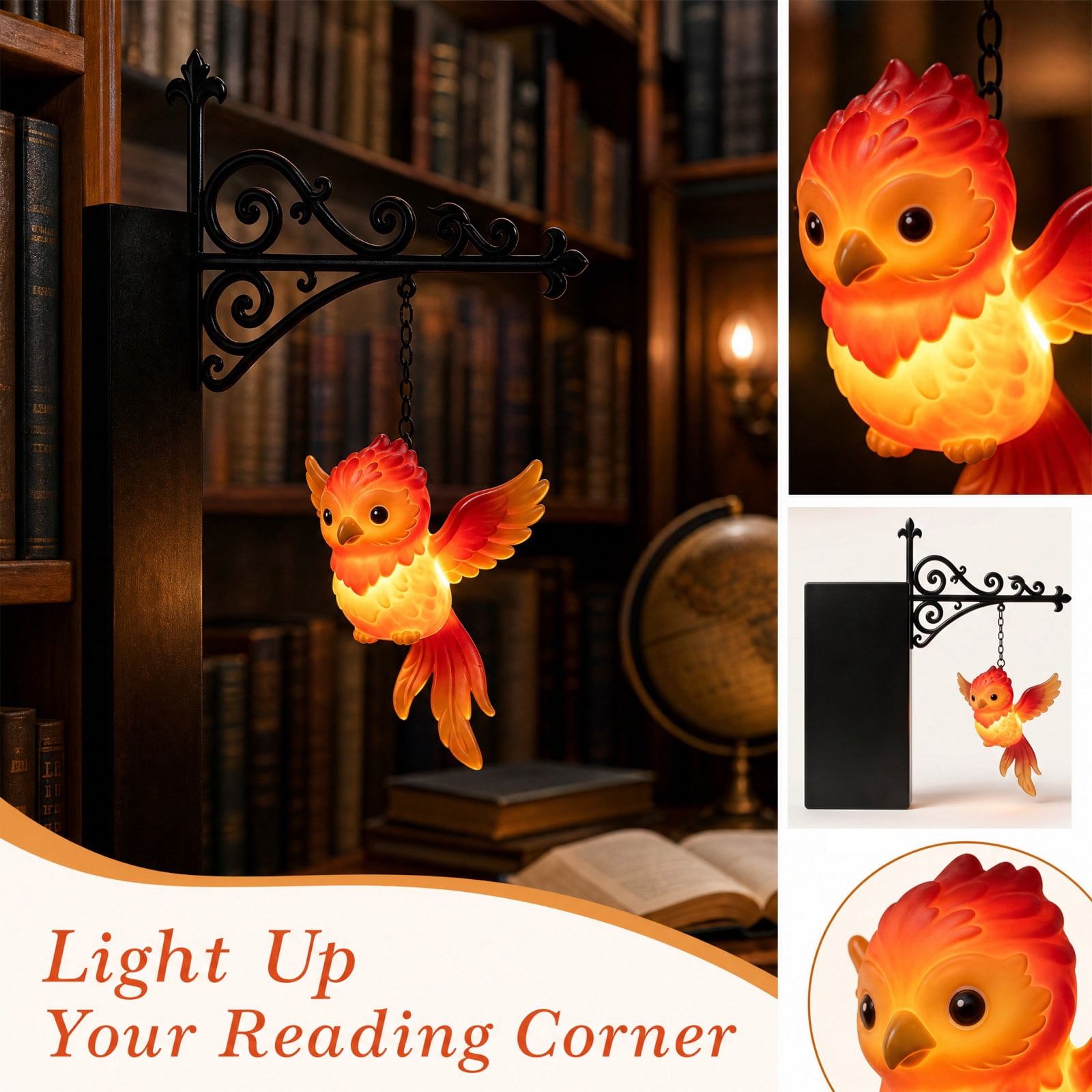 Bird Library Lantern Bookshelf Lamp Vintage LED Book Nook Light Cute bird-library-lantern-bookshelf-lamp-vintage-led-book-nook-light-cute