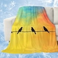 thumbnail image 1 of Bird Line Abstract Cooling Blanket, Lightweight Breathable Summer Throw Blanket with Double Sided Cold Effect, Orange Blue Ombre Silhouette Picnic Beach Blankets Bed Sheet for Hot Sleepers 40"x60", 1 of 8
