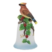 Bird Lovers Delight 4" Porcelain Bell Cedar Waxwing with Red Berries
