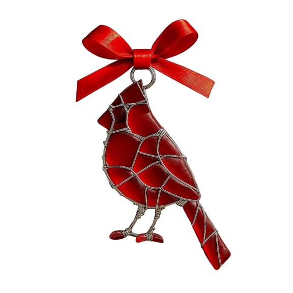 Bird Lovers Gift Ideas,Winter Tree Decor,Sea Glass Bird Ornament, 2D Plat Valentine Tree, Sea Glass Art Decoration Keepsake with Cards for Birds Watchers and Nature Lovers(D)