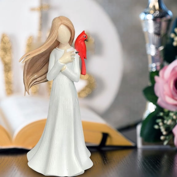 Bird Memorial Statue, Red Bird Figurines Gift for Women, Messenger, Sympathy Gifts Resin Memorial Statues Sympathy Ornament Gifts