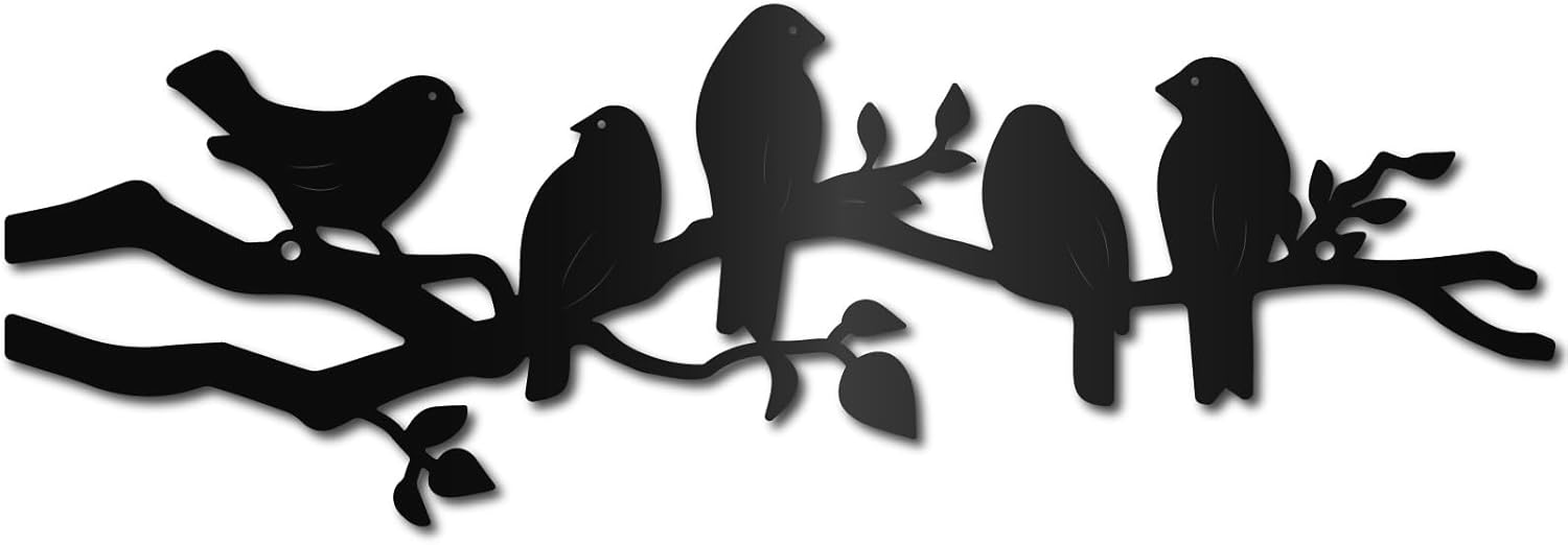 Bird Metal Wall Decor Birds on Vine Olive Branch Wall Art Rustic Wall ...