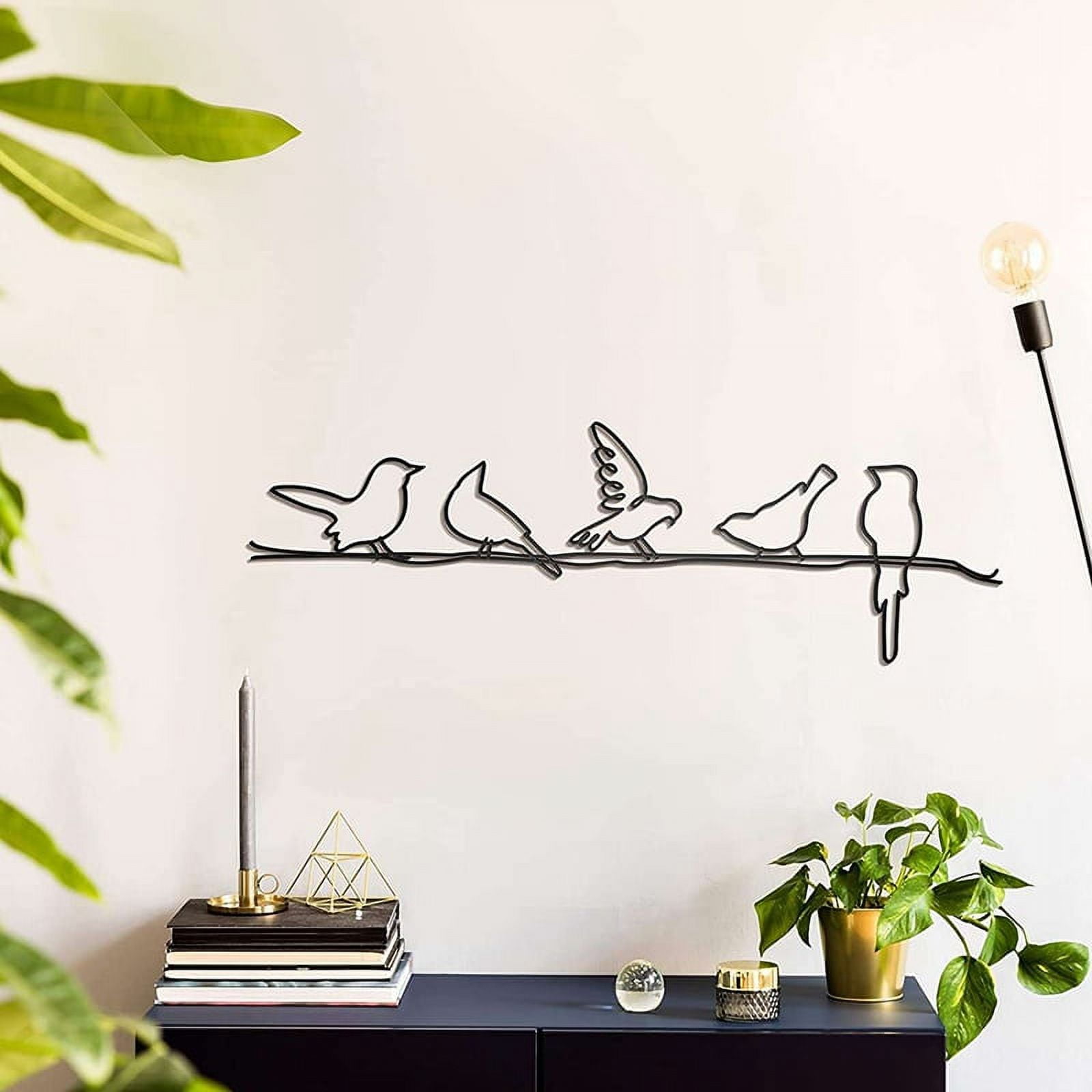 Bird Metal Wall on Wire Art Bird Pendant Wire Bird Wall Hanger