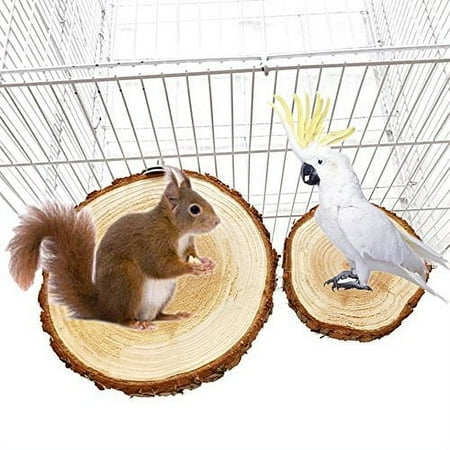 Bird Mirror Bird Swings Wood Perches Cage Play Toys Stands for Macaws Parrots Parakeet Cockatiels Cockatoo Conures Canaries Lovebirds,5-7cm