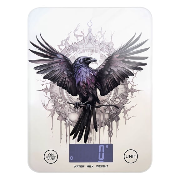 Bird Mirror Food Scale Digital Kitchen Scale Waterproof Tempered Glass Tare Function 11 lb for Baking Cooking Meal Prep