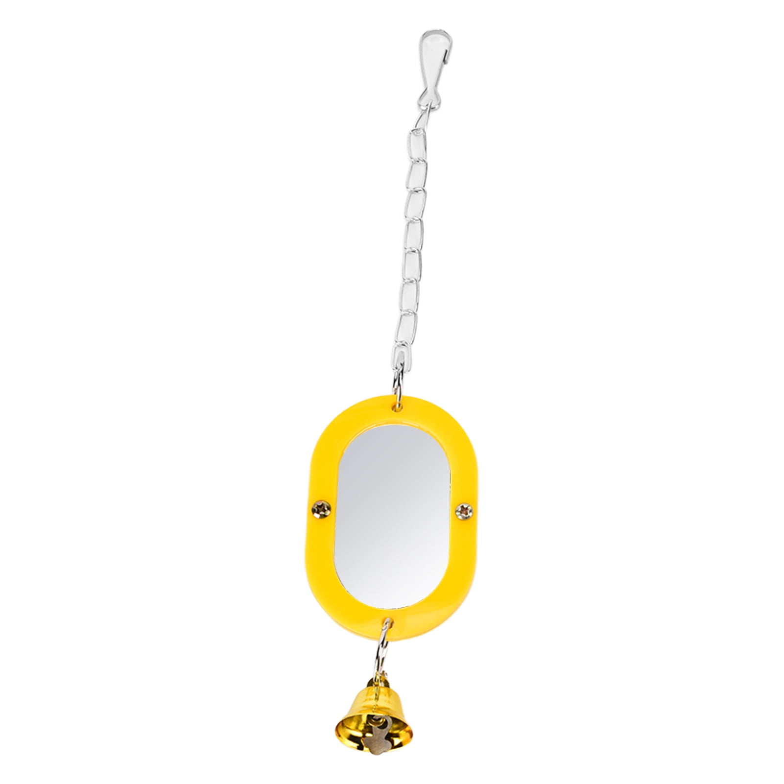 Bird Mirror Stainless Steel Cute Bright Yellow Parrot Mirror Toy with