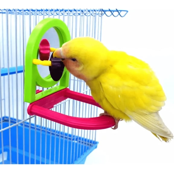 Bird Mirror Toy with Paddle Wheels and Perch for Cage(Paddle Wheels)