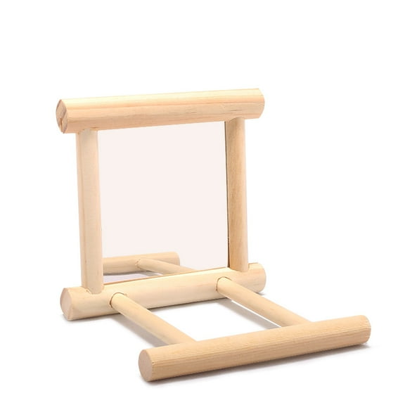 Stur Bird Mirror Parrot Toy Wooden Cage Swing Bird-Mirror Stand Parakt Toy- U1V3 Clearance