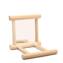 Stur Bird Mirror Parrot Toy Wooden Cage Swing Bird-Mirror Stand Parakt Toy- U1V3 Clearance