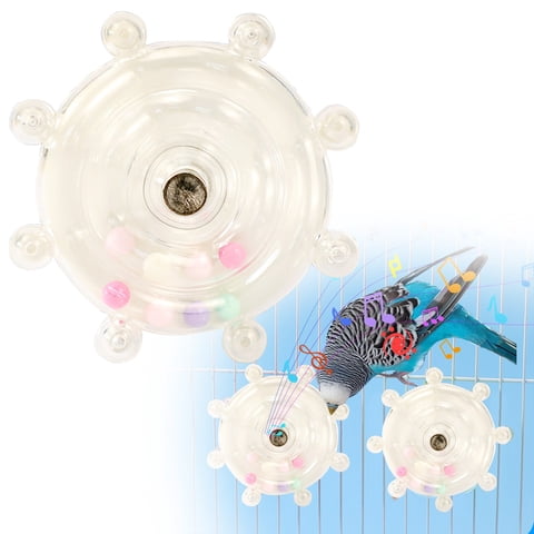 Bird Mirror Toys for Cage Parakeet Rotating Sound Wheel Toy,Budgie Training Colorful Interactive Chew Toys for Canaries Lovebirds Conures Cockatiels.