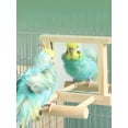 thumbnail image 1 of Bird Mirror Wooden Hanging Swing Interactive Play Toys for Small Parrot Budgies Macaw African Grey Parakeet Cockatiel Conure, 1 of 6