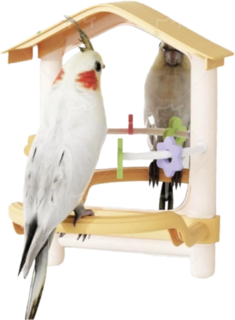 Photo inspiration: Gallery Detail: Bird Mirror With Perches House Shape Interactive Play Toys For