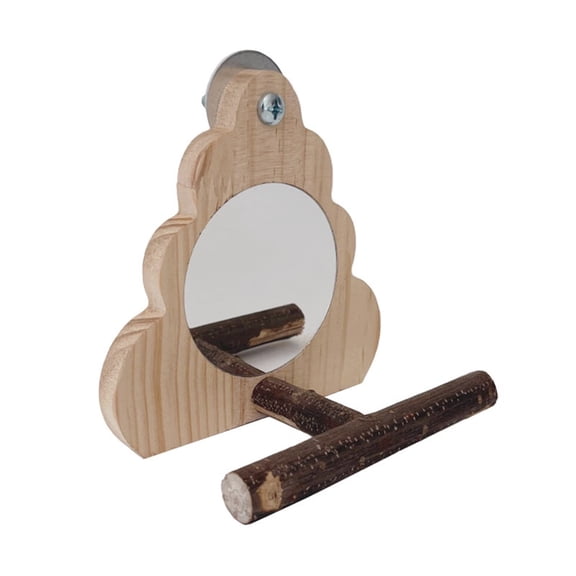 Bird Mirror with Stand InteractiveToys Cage Accessories for Pet Parrot Budgies Finch Canaries and Other Small Birds