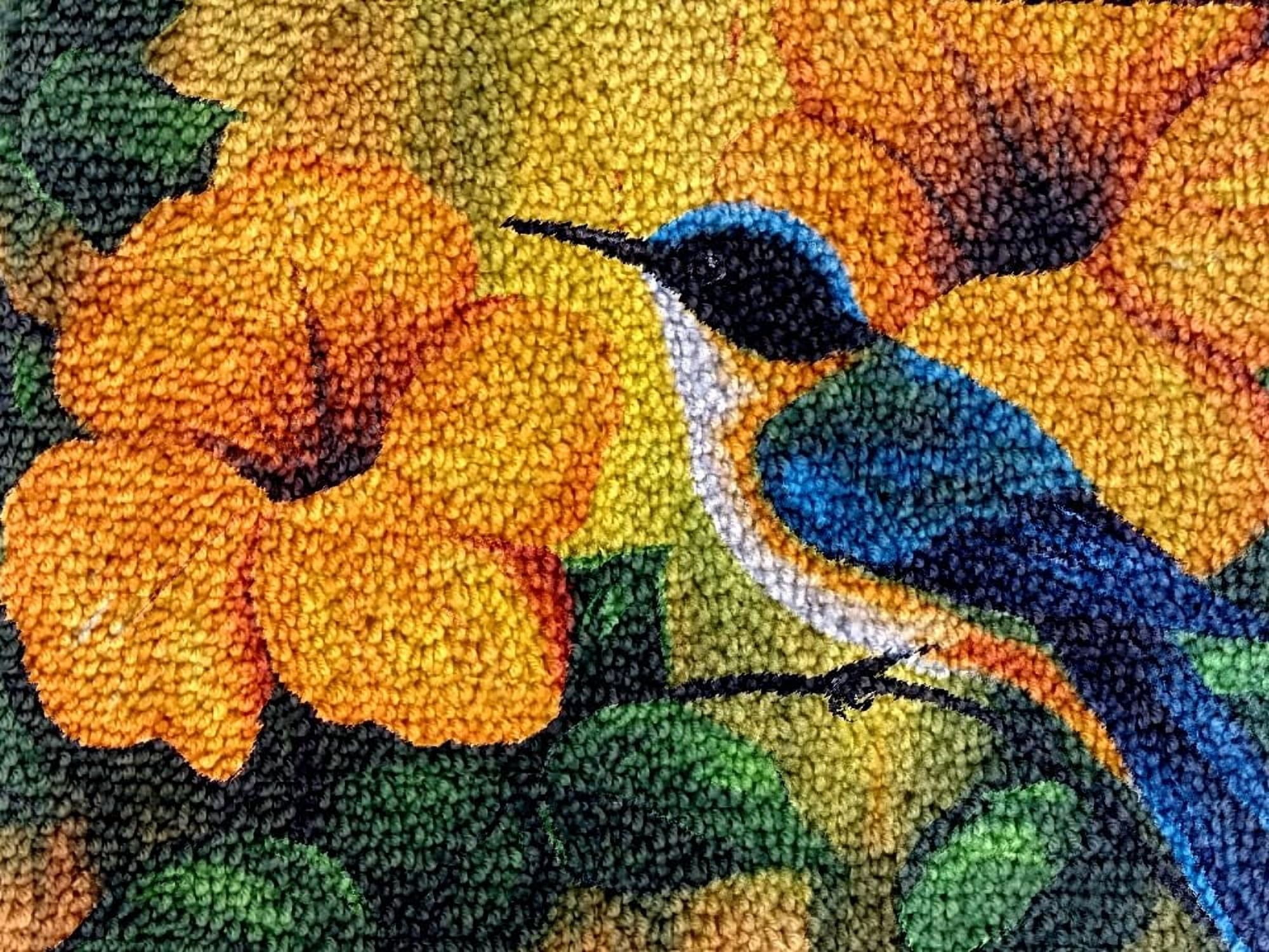 Bird & Morning Glory Latch Hook Kits Rug DIY Cushion Tapestry Making ...