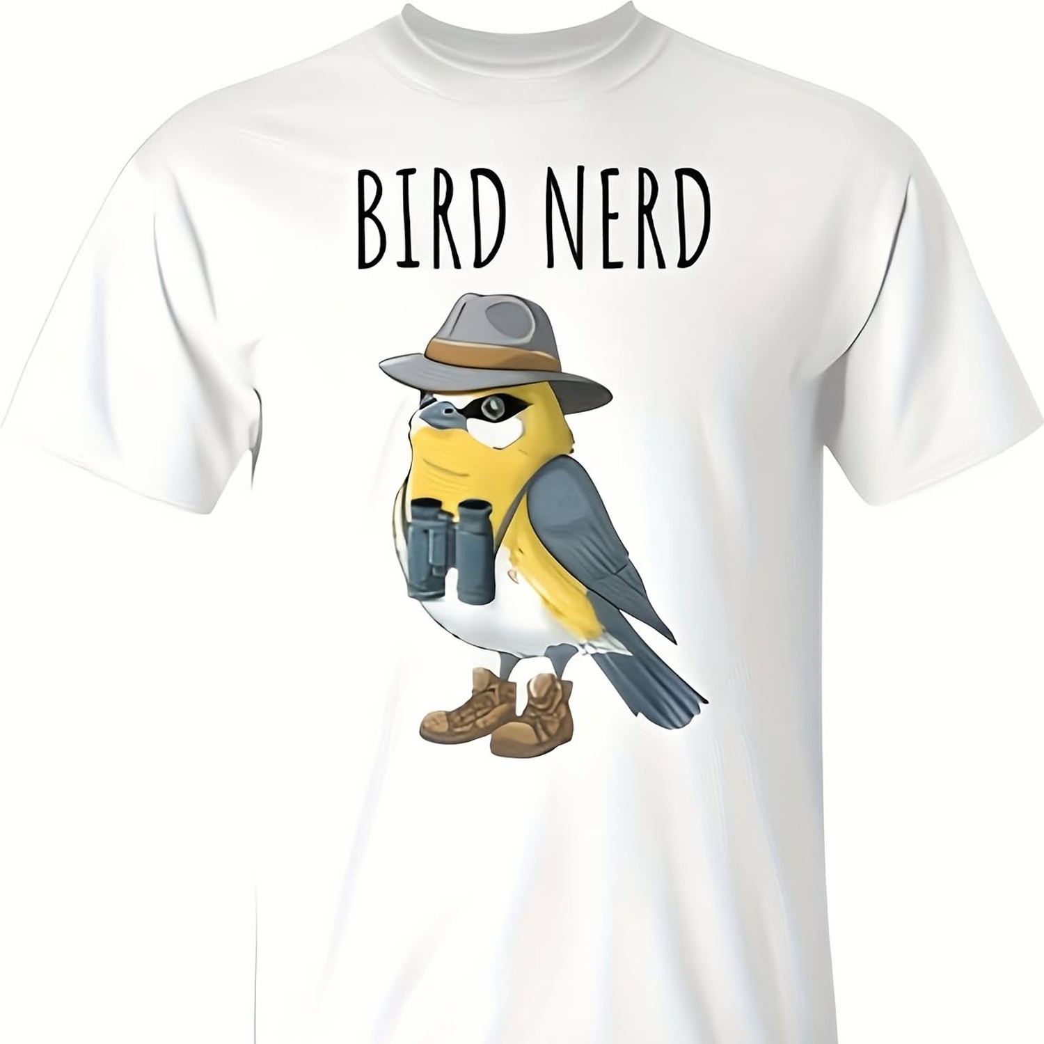 Wat T Bird Nerd Bird Watching Birding Bird Lover Wat T-Shirt 220g Cotton Crew ...