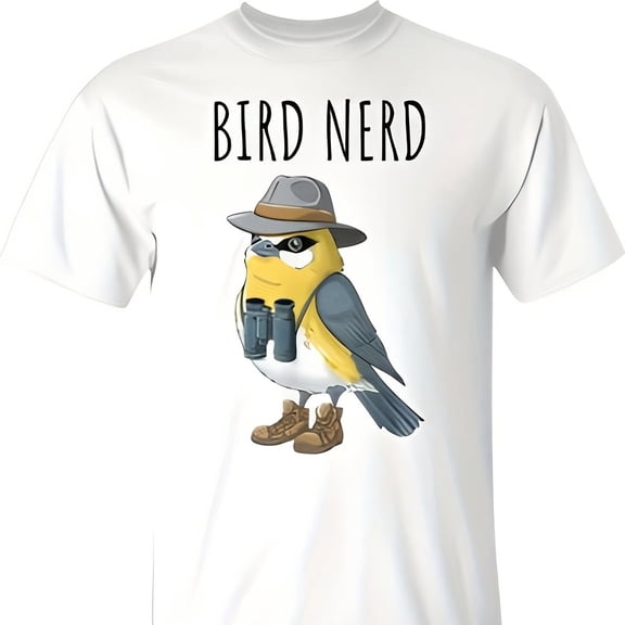 Bird Nerd Bird Watching Birding Bird Lover Wat T-Shirt 220g Cotton Crew Neck Top With Gentle Be0