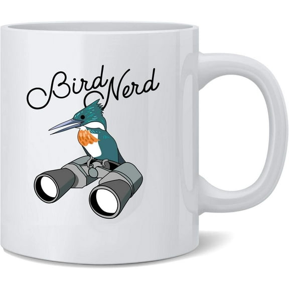 Bird Nerd Birdwatching Cute Funny Ceramic Coffee Mug Tea Cup Fun Novelty Gift 12 oz