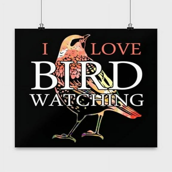 Bird Nerd Poster - 16x16in Black Wall Art for Bird Watching Enthusiasts