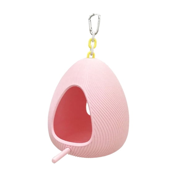 Bird Nest Adorable Egg-Shaped - Washable Parakeet Cage Accessories - Durable Small Bird Hammock Hut with Warm Hideout for Lovebirds, Canaries, Budgies Pink