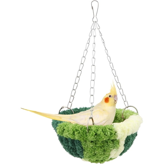 Bird Nest Bed Parrot Hanging Swing Hammock Bird Cage House for Budgies Parakeets Cockatiels Lovebirds Conures (Green)