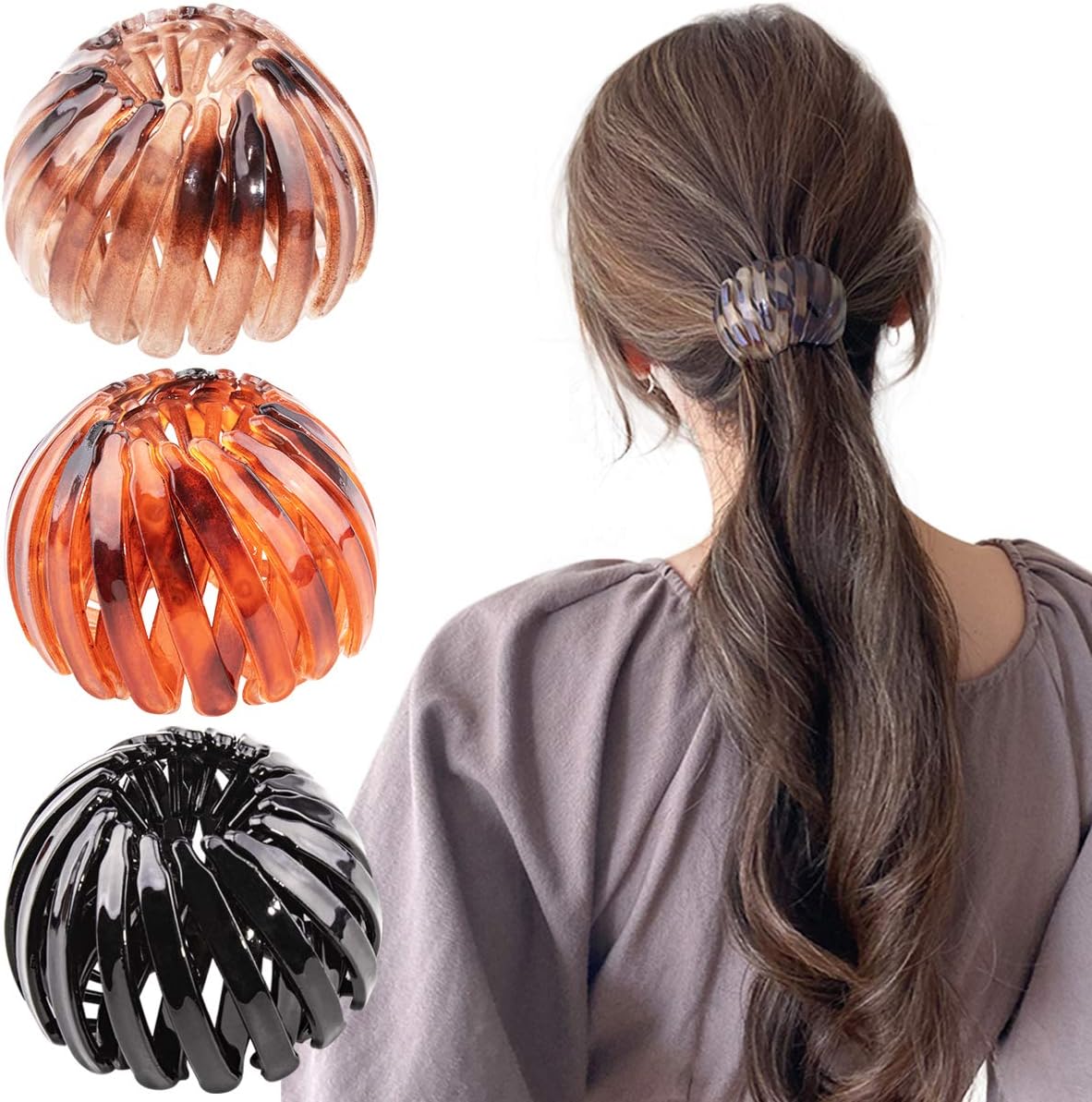 Bird Nest Magic Hair Clip, 3 Pcs Lazy Bird's Nest Plate Hairpin, Bun