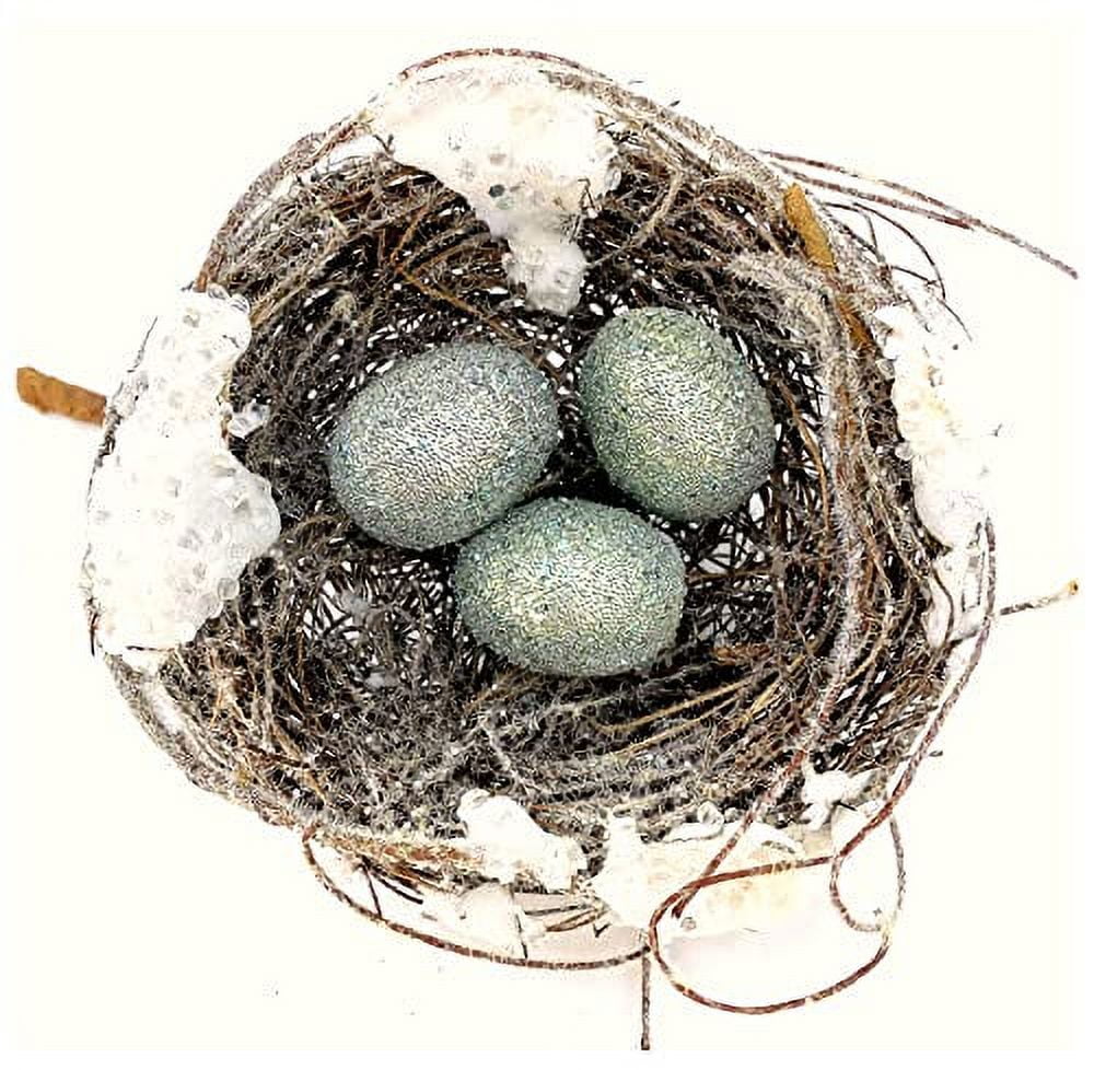 Bird Nest Robin Eggs Ornament for Christmas Tree, Centerpiece