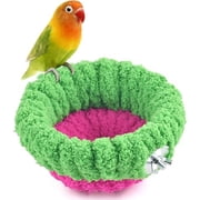 Bird Nest Small Parrot Breeding Bed Plush Hanging for Parakeets Green