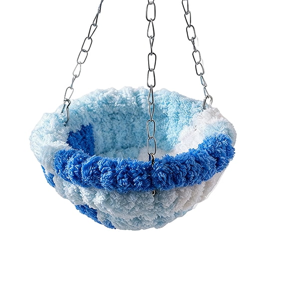 Bird Nest for Cage Hanging Plush Bird Bed Soft Velvet Bird Hammock for Parakeets Cockatiels Finches 2.7 Inch Forest Style Birdhouse Hideaway-Blue