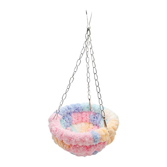 Bird Nest for Cage,Plush Hanging Bird Bed and Hand Woven Nest,for Dove Parrot Canary Little Parrot Warm Breeding Cabin Nest