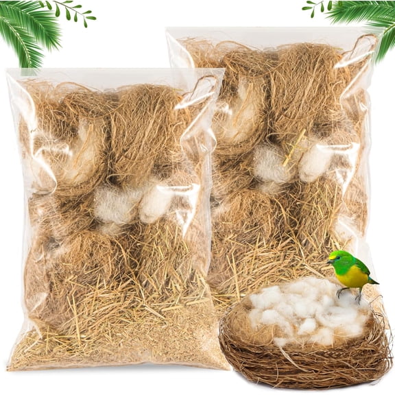 Bird Nesting Material - Bird Nests Bedding Hummingbird Nesting Material Mixing Canary Nesting Material Finch Nesting Material Parakeet Nesting Materials for Cage,Gardens,Tree Trunks (2)