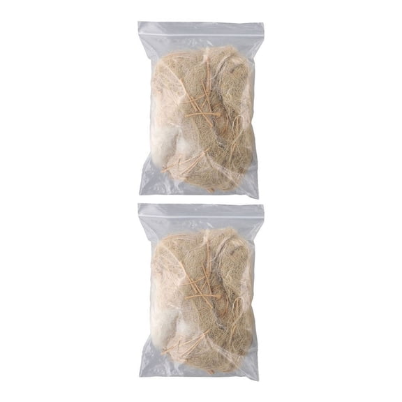 Bird Nesting Material Pack 2 Natural Soft Bedding For Hummingbird Budgie Parrot Finch Canary Cage Nests Building for JUTE Cotton Straw Mix 80G