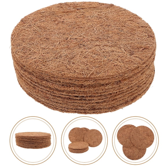 LIOOBO Premium Khaki Pet Pad Natural Coconut Fiber Nesting Mat for Home 12Pcs