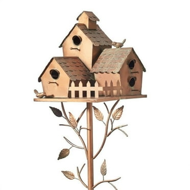 Wood Bird Houses for Outside with Pole Wooden Bird House for Finch
