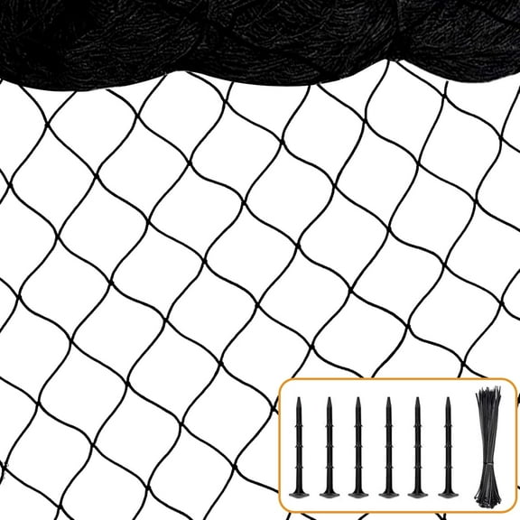 Bird Net 25'x25' with 2.4" Square Mesh Bird Netting for Chicken Coop Roof, Poultry Netting Heavy Duty Nylon for Garden, Chicken Netting Fruit Tree Netting, Hawk Netting for Chicken Run