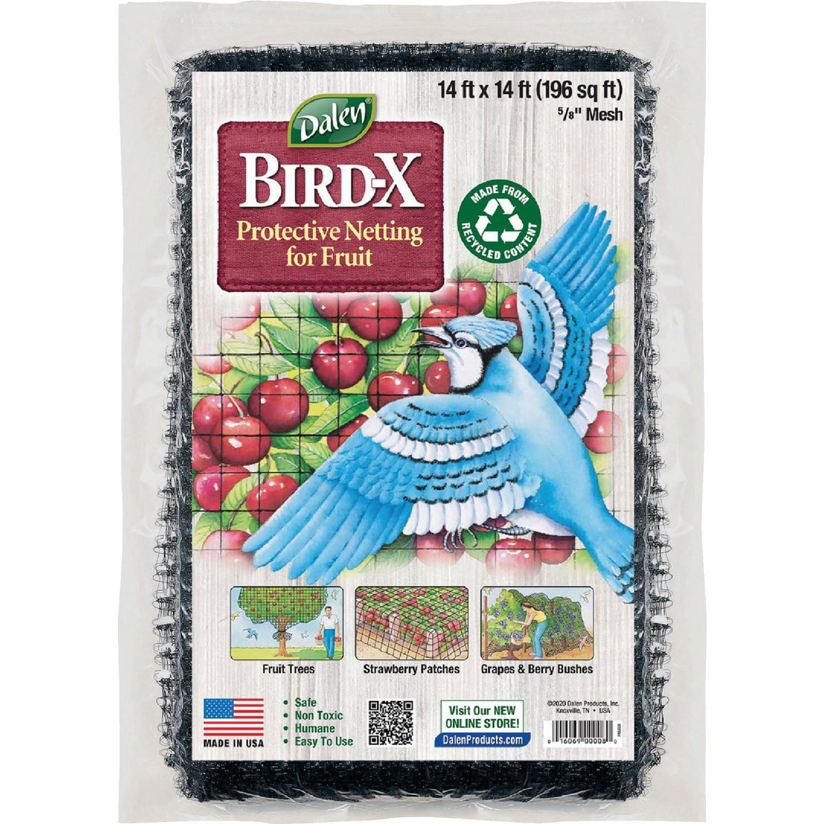 Bird-X Inc Gardeneer Anti-Bird Netting - UV Resistant Polypropylene Mesh - 2 Pack, 14' x 14'