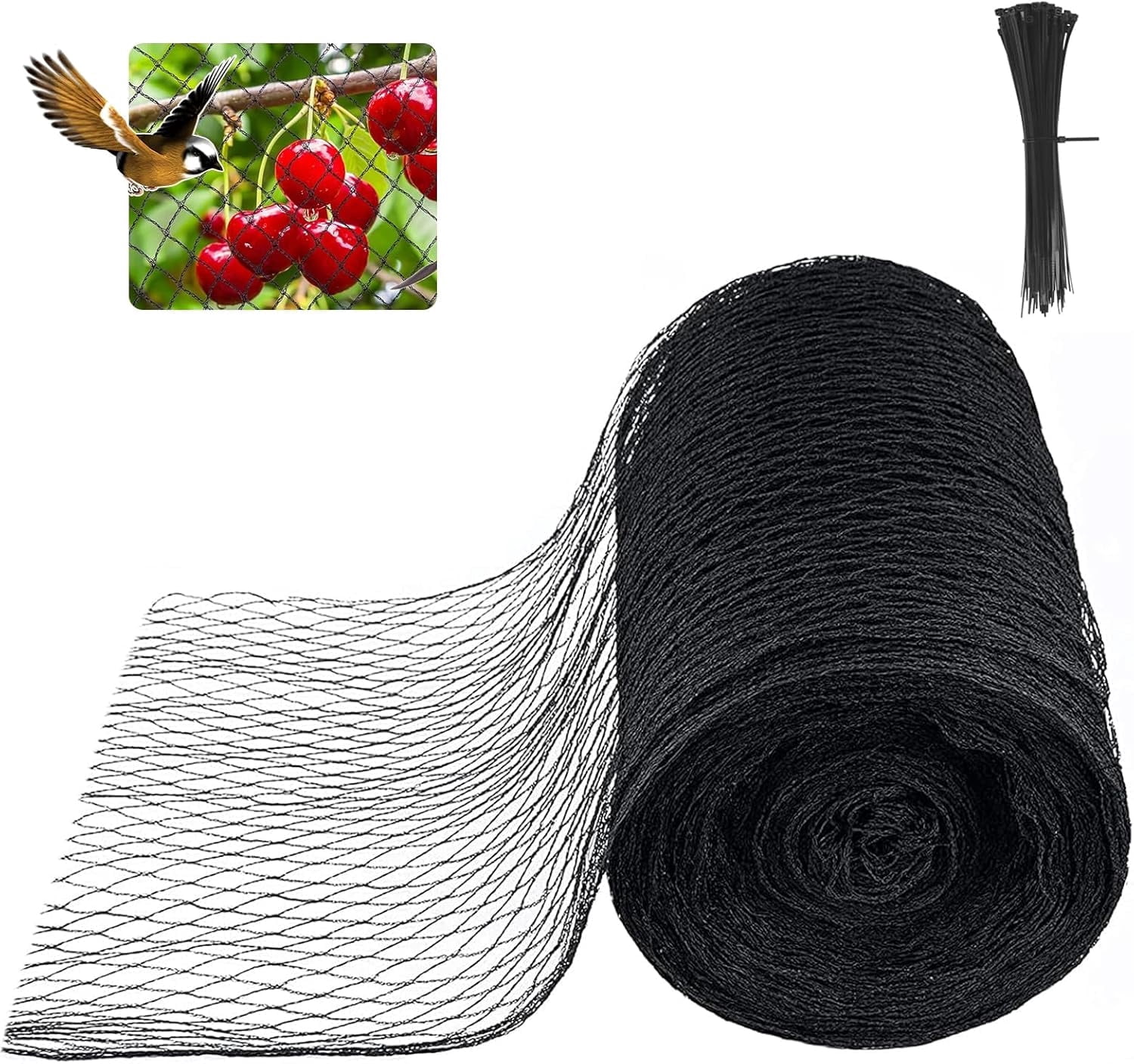 Bird Net Length Bird Netting 25 ft x 100 ft, 1-Inch Mesh Garden Net Pest Barrier for ...