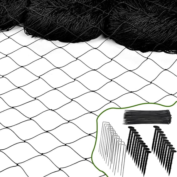 Bird Netting For Chicken Coop - 50x50ft Roof Poultry Net Cover Hawk Run Fence 2.4" Anti Garden Aviary Tree Deers