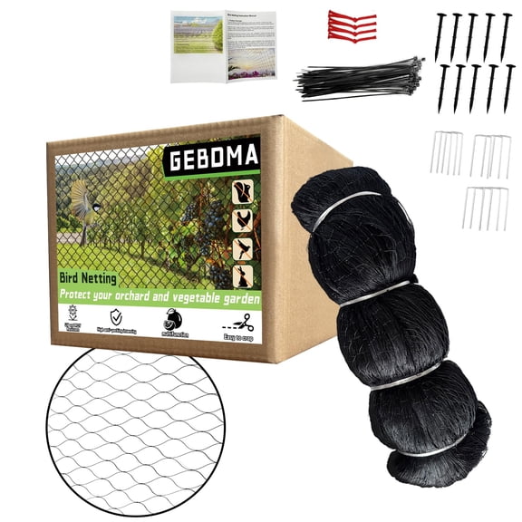Bird Netting for Garden Heavy Duty Nylon Mesh Garden Netting for Garden Protection Bird Fence Plant Netting Protection Against Birds, Deer, Squirrels and Other Animals (25x50FT) C99