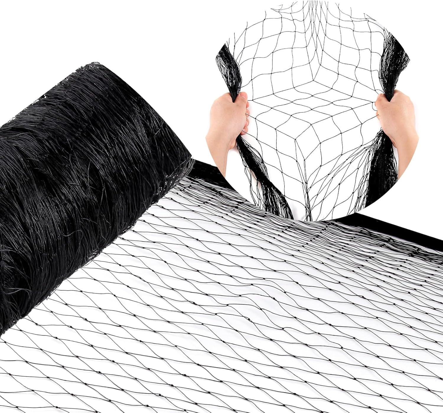 Bird Netting for Garden Protection - 25 x 50 ft Heavy Duty Black Nylon Poultry Netting 1’’ Mesh for Blueberry Bushes, Fruit Trees, Chicken Coops and Porches