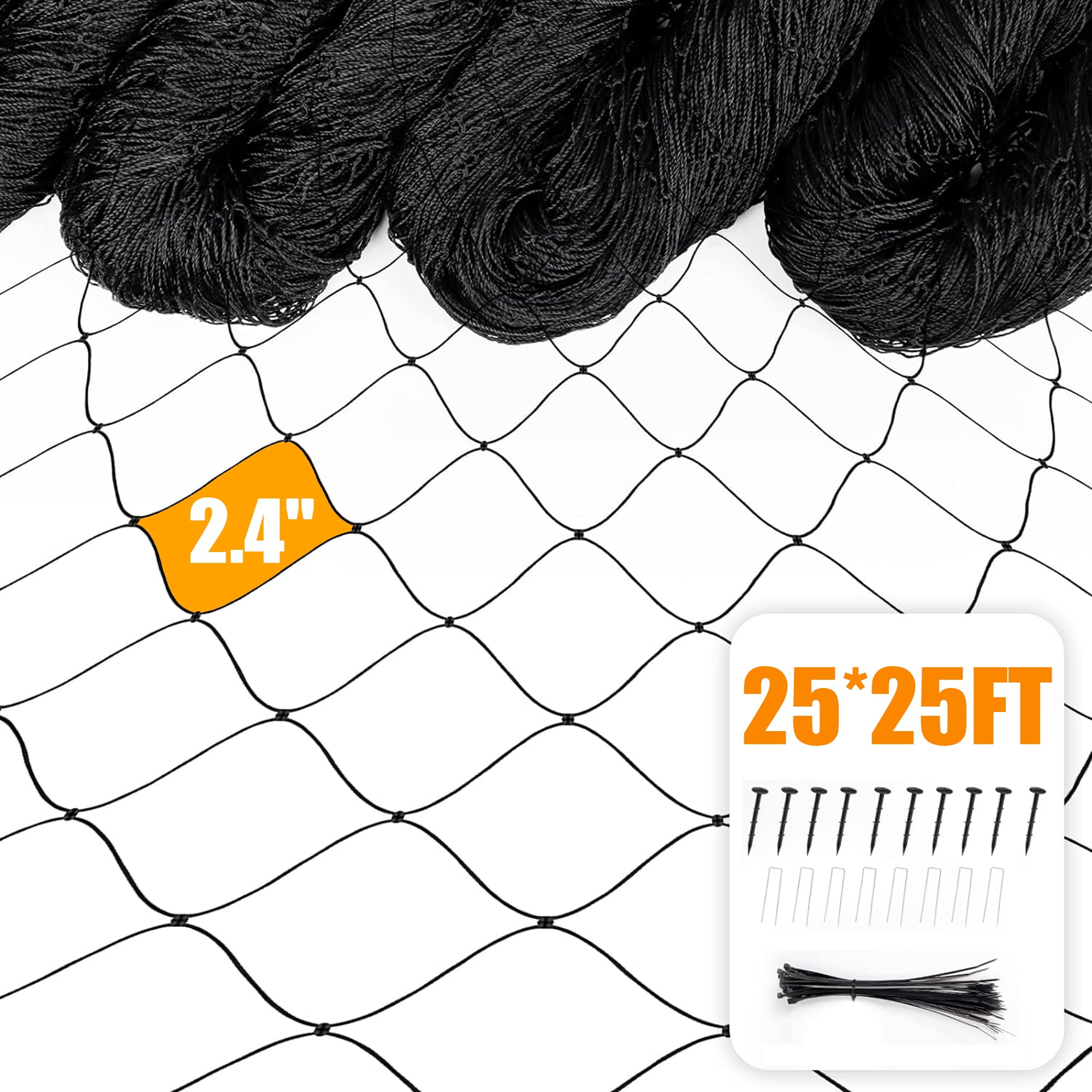 Bird Netting,Hengu 25x25FT Heavy Duty Anti Bird Net with 2.4