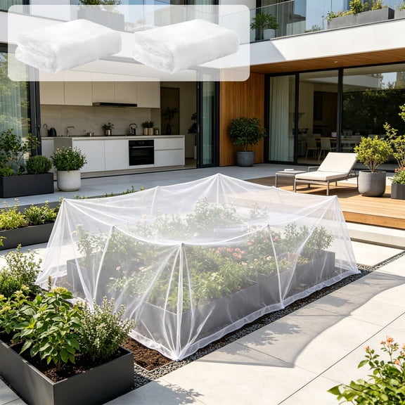 Bird Netting Insect Netting Fine Mesh Bug Barrier 3x15m White Reusable Crop Protection Fabric for Vegetables and Greenhouse Patio by Xuniizn
